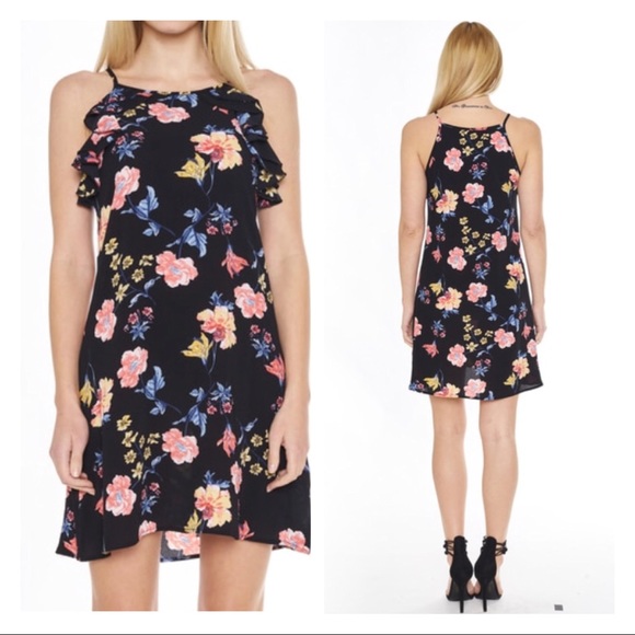 Dresses & Skirts - SALES ❗️Black Floral Halter Mini Dress